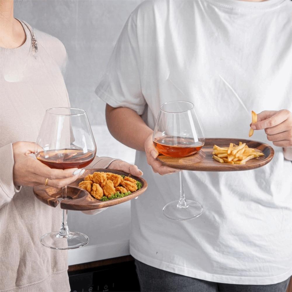 Free Your Hand Goblet Charcuterie Board Wooden Tall Glass Holder Serving Trays  Leisure Time