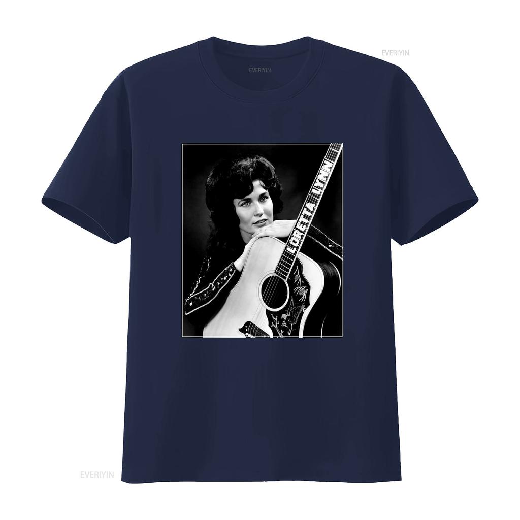 Vintage Black White Loretta Lynn Country Music Singer Print Casual T Shirt vintage Washed Breathable Stretched Stylish Slightly