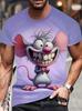 Fun Mouse Pattern 3D Printed T-shirt Summer Casual Comfortable Short Sleeve Top Men's Fashion Street Round Neck Clothing