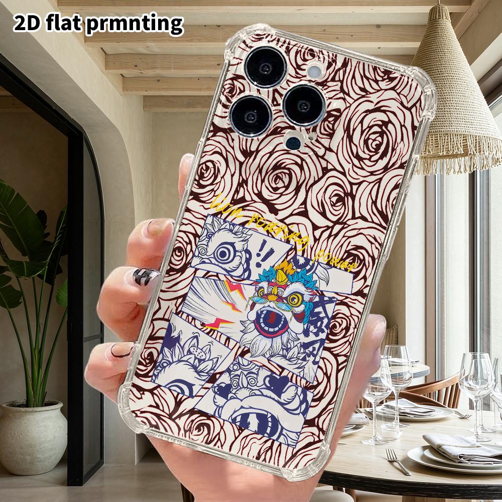 Phone Case: 2D Flat Design, Suitable for iPhone 18 17 16 15 14 13 Pro, Transparent Corners Protective Case, Trendy Style, Christmas and Halloween Gift