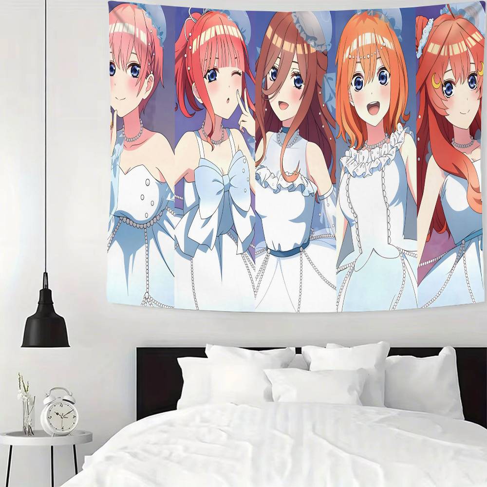 Anime TThe Quintessential Quintuplets Tapestry Wall Hanging Tapestry Art Deco Blanket Curtain Hanging At Home Living Room Decor