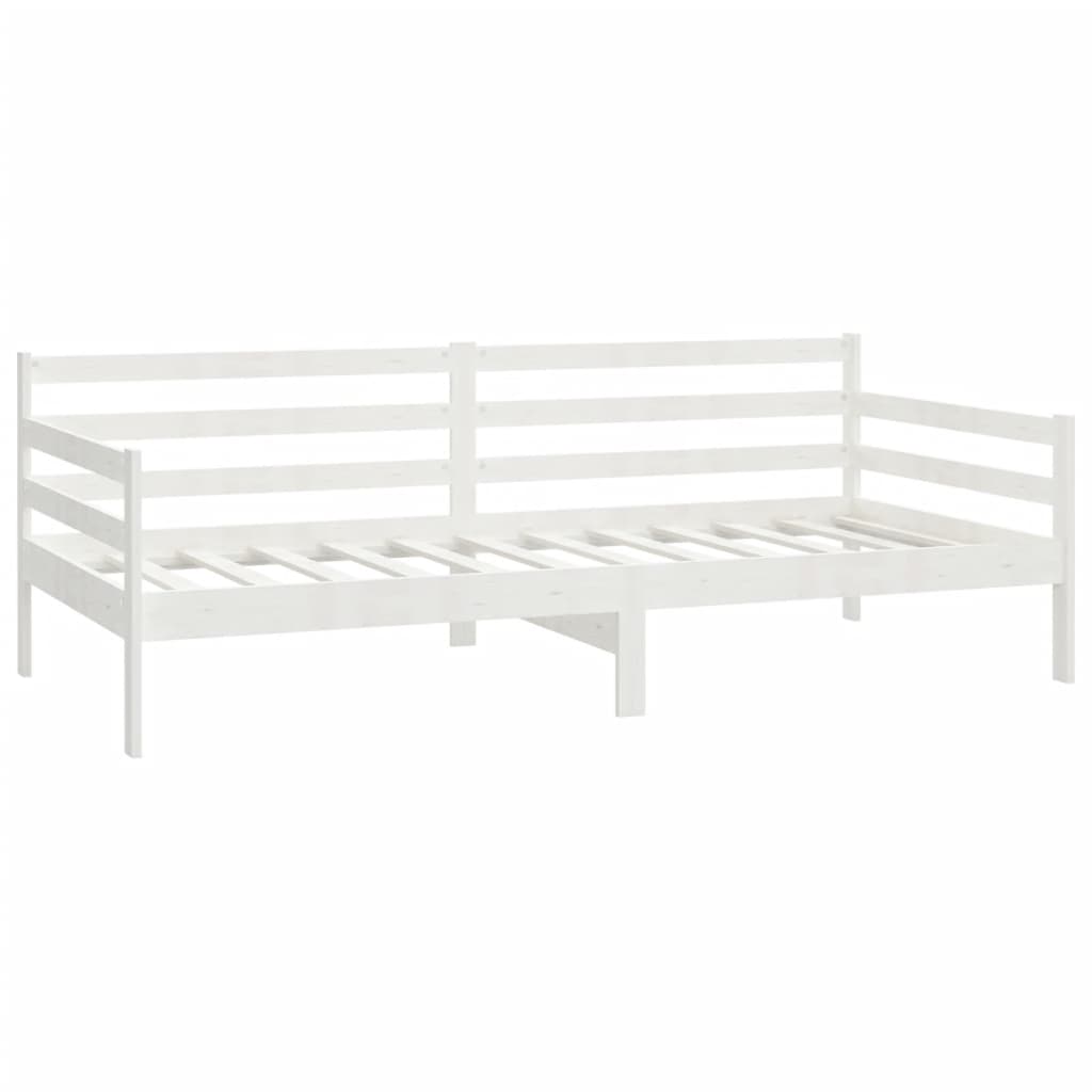Daybed with Mattress 90x200 cm White Pine Solid Wood