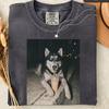 Siberian Husky Drinking Iced Coffee Shirt, Funny Husky T-Shirt, Comfort Colors Dog Lover Tee, Husky Mom Gift, Cute Coffee Dog Shirt