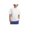 Under Armour Pocket Simple Comfortable Fashionable Breathable Versatile Solid Color Short Sleeve T-Shirt Unisex Tops White 1389372