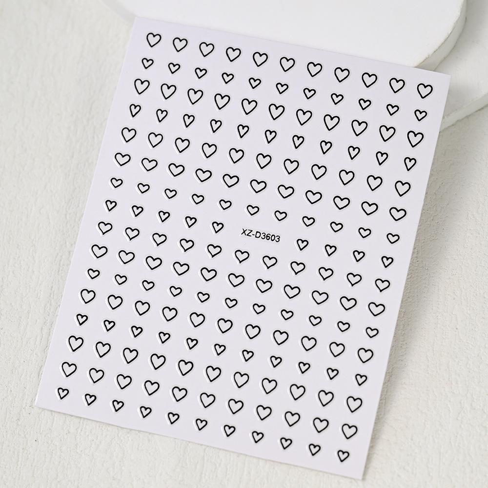 Adesivo de unha de tamanho pequeno simples com letras de luz de estrela de amor vazadas adesivo de unha autoadesivo decoração de unha