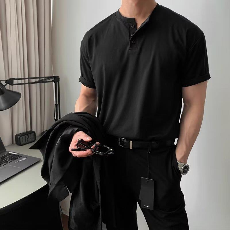 

Футболка-поло American Retro Heavyweight для мальчиков: Спортивный повседневный топ Muscle-Fit с коротким рукавом M чёрный