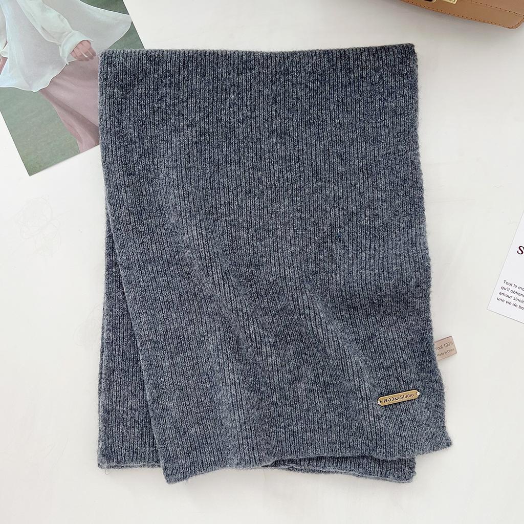 Luxury Winter 100% Wool Scarf Women Knitted Solid Cashmere Handkerchief Warm Pashmina Female Shawl Pareo Soft Bufanda Gift