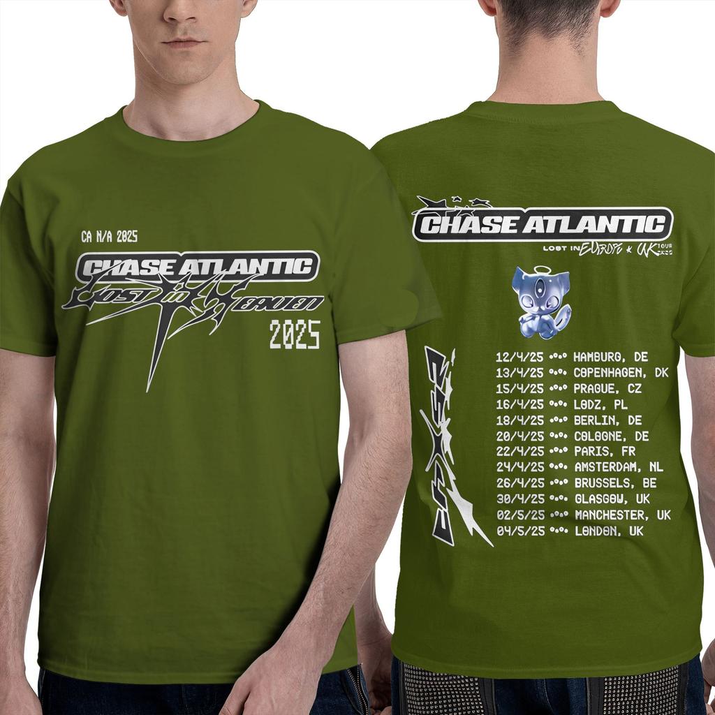 Chase Atlantic  T Shirt Men Music Vintage Pure Cotton T-Shirts Summer Round Neck Hipster Tee Shirt Pattern Oversized Tops