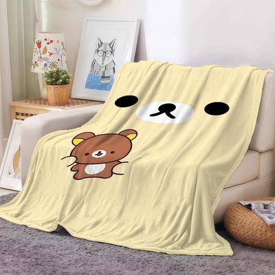 Cartoon R-rilakkuma Anime Blanket Warm And Soft Suitable For Bedroom Living Room Sofa Bed Office Travel Camping