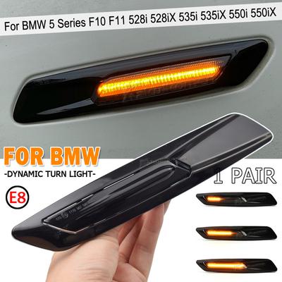 2X LED Sequential Fender Indicator Side Marker Blinker Turn Signal Lights for BMW 5 Series F10 F11 528i 528iX 535i 2011 12 2013