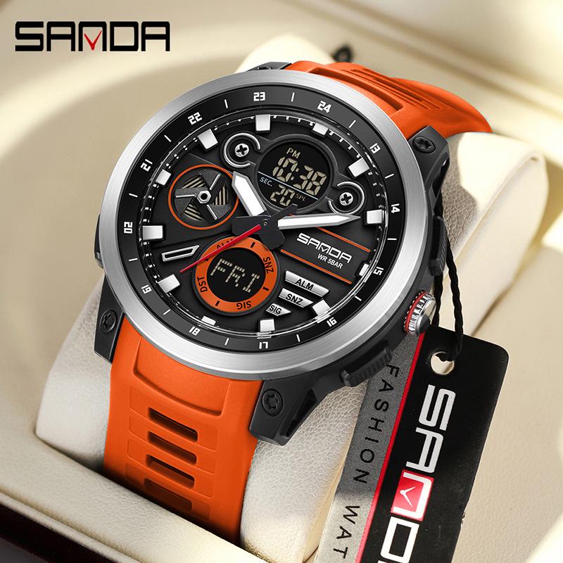 Sanda Korean Style Youth Luminous Waterproof Electronic Sports Watch