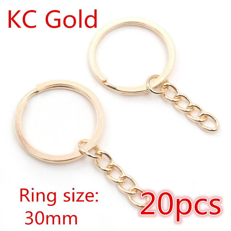 20pcs 25mm 28mm 30mm Rings Keychain Key Ring Chain Multi-colors Round DIY Jewelry Making Accessories Findings