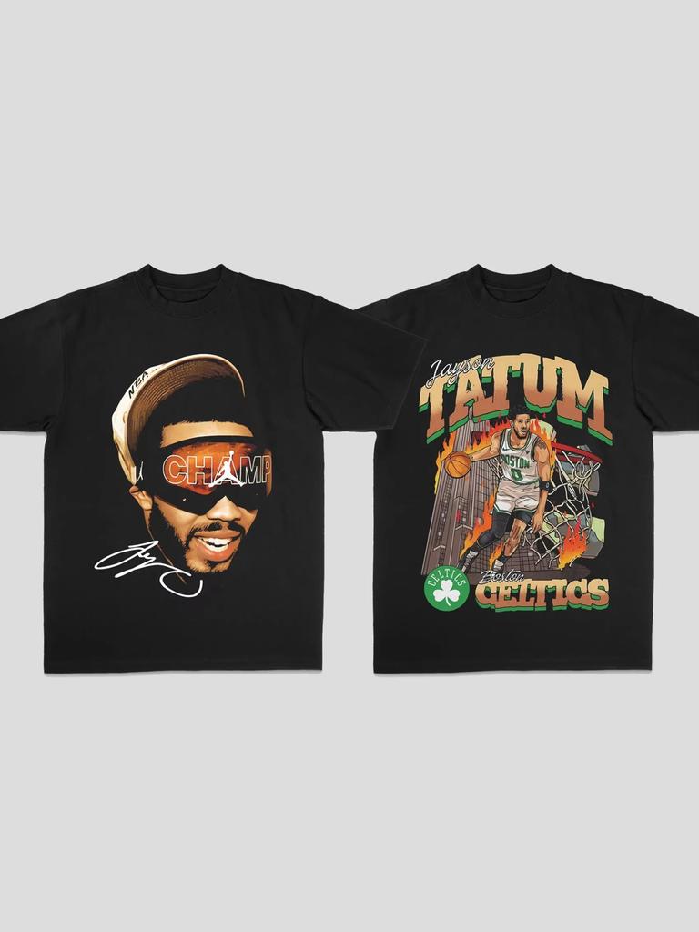 Basketball Jayson Tatum American Fashion Print Men's Women's Loose Cotton Direct Spray Summer Loose Short Sleeve Casual T-shirt
