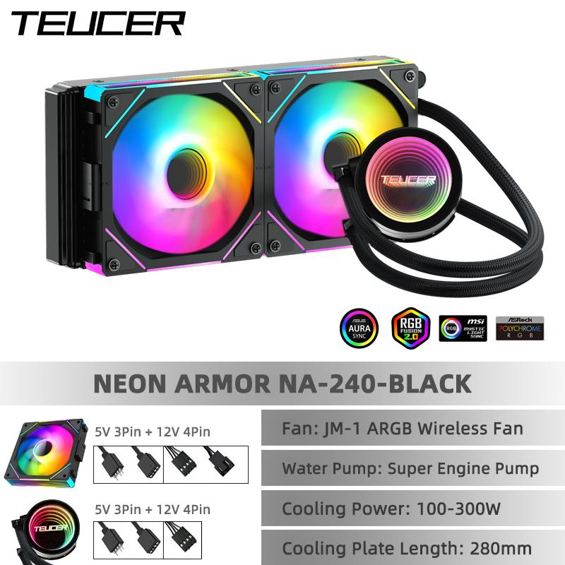 

TEUCER CPU Водяное охлаждение с вентилятором JM-1 Все в одном Жидкостное охлаждение CPU 240мм/360мм ARGB Радиатор с водяным охлаждением для материнской платы X99 NA-240 Black