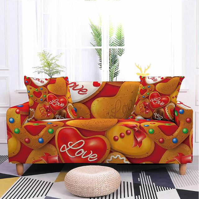 

Эластичный чехол для дивана с принтом сердца для гостиной, 1/2/3/4 местный романтический чехол для дивана, защитный чехол для дивана, эластичный домашний декор для вечеринки 1 seat 90-140cm
