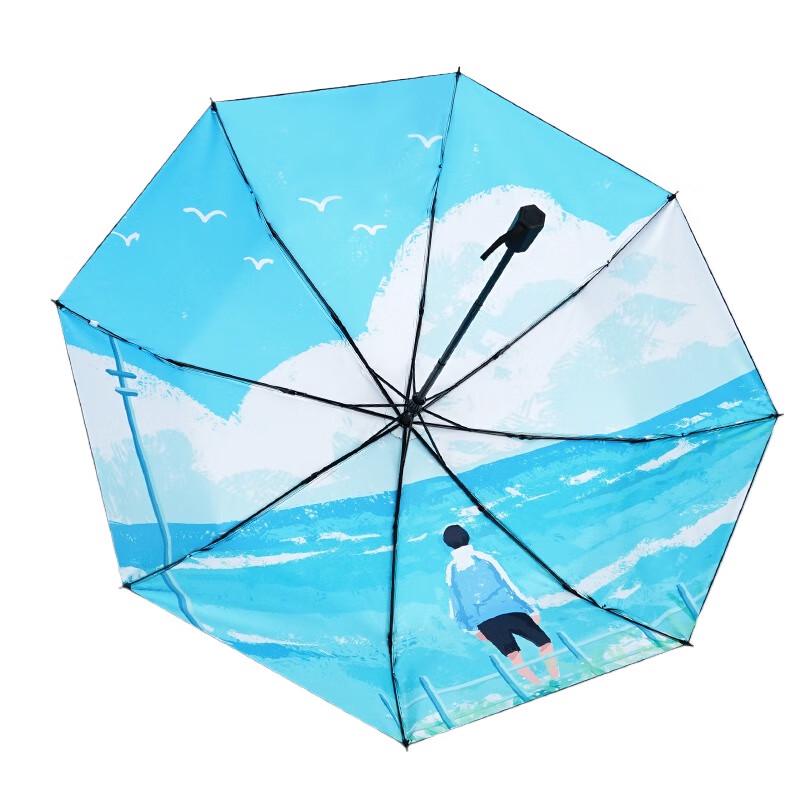 Red Leaf Automatic UV Protection Sun/Rain Umbrella