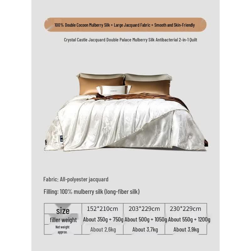 FUANNA Dual-Cocoon Mulberry Silk All-Season Duvet