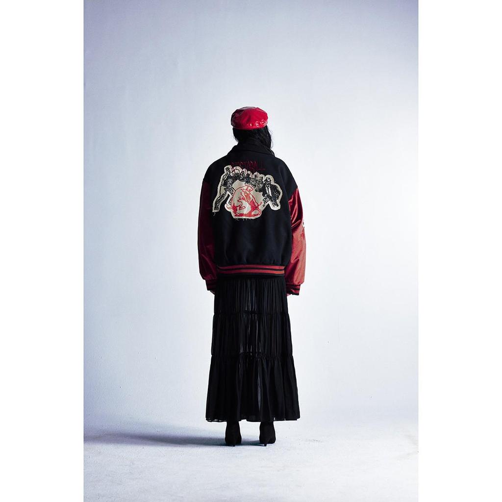 Restarall Unisex Retro Patchwork Wool Blend Baseball Jacket RW030