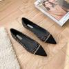 Pointed Toe Low Heel Elegant Office Shoes For Women 2025 Luxury Leather Casual Ladies Summer Footwear Y2k Non Slip Genuine Mark