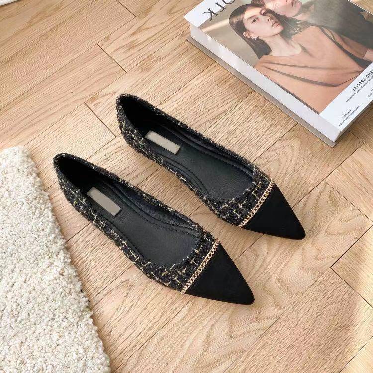 Pointed Toe Low Heel Elegant Office Shoes For Women 2025 Luxury Leather Casual Ladies Summer Footwear Y2k Non Slip Genuine Mark