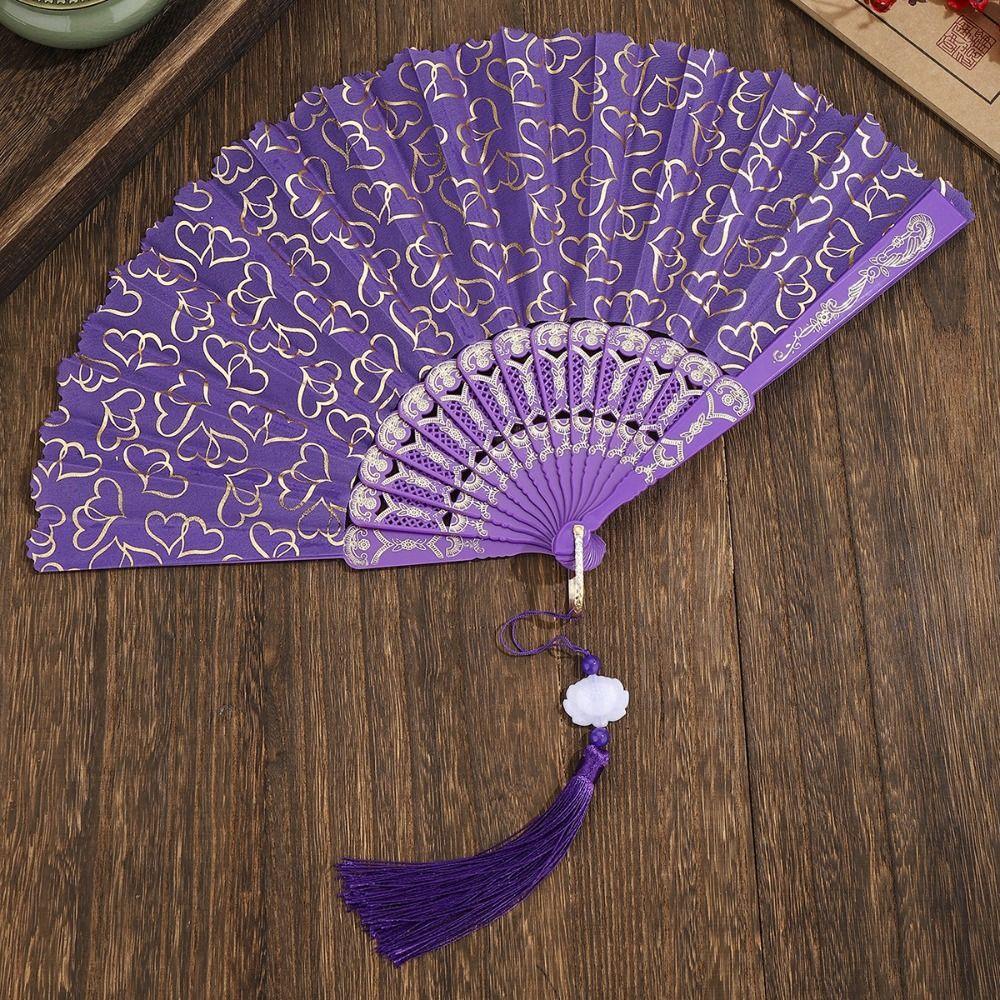 PP Chinese Style Fan Polyester Hand Held Fan Elegant Foldable Fan  Home Decor