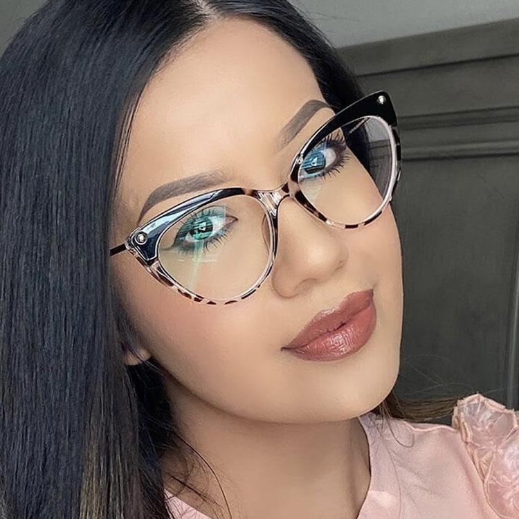 2022 Cat-Eye Rivet Flat Glasses: New TR90 Anti-Blue Light Street Style Frames