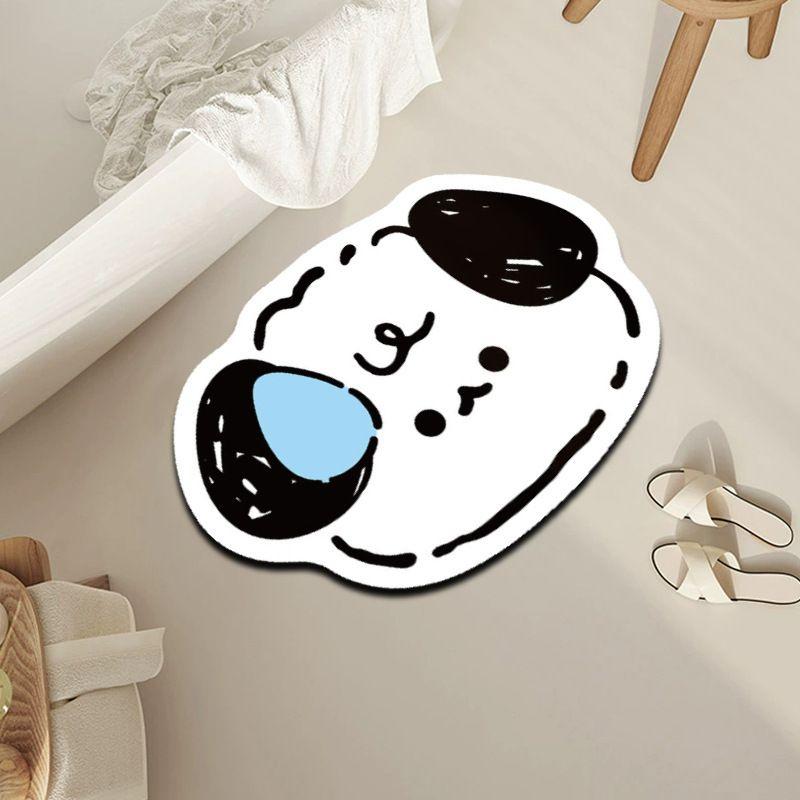 Cartoon Animal-Shaped Doormat Soft Diatom Mud Non-Slip Rug Water Absorbent Entryway Mat for Home Decor Aesthetic