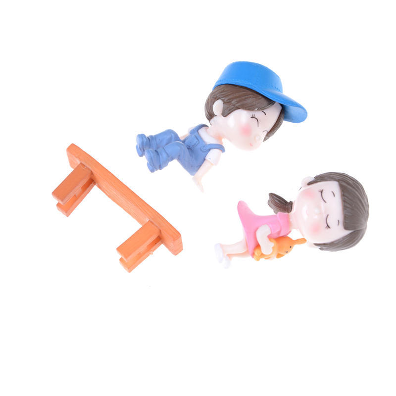 3Pcs/Set Lovers Miniature Landscape Ornaments Garden Bonsai Dollhouse Decoration