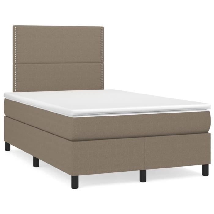 3141685 vidaXL Divan Bed with Mattress Taupe 120x200 Cm Fabric