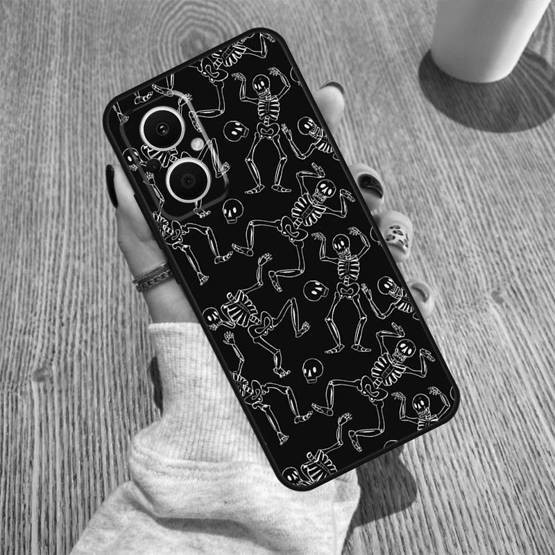 Black Aesthetic Skeleton Digital Art Funda For OPPO Reno 10 11 12 13 14 Pro 14F 13F 12F 11F 7 8 Lite OPPO Find X5 X8 X9 Pro Case
