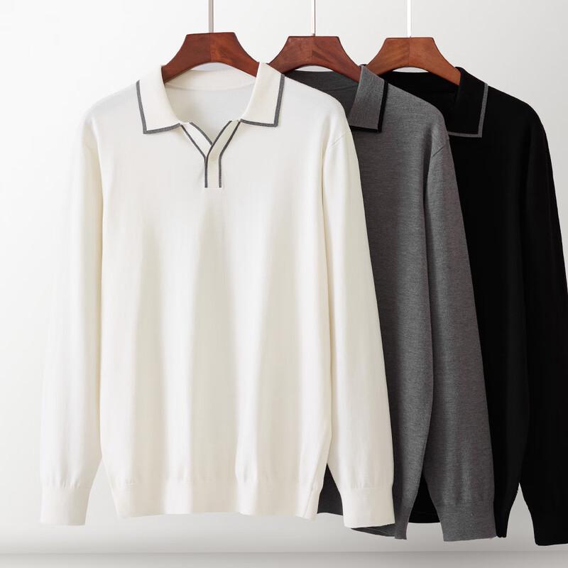 Jinjie Herren Herbst/Winter Strickpullover mit eckigem Kragen