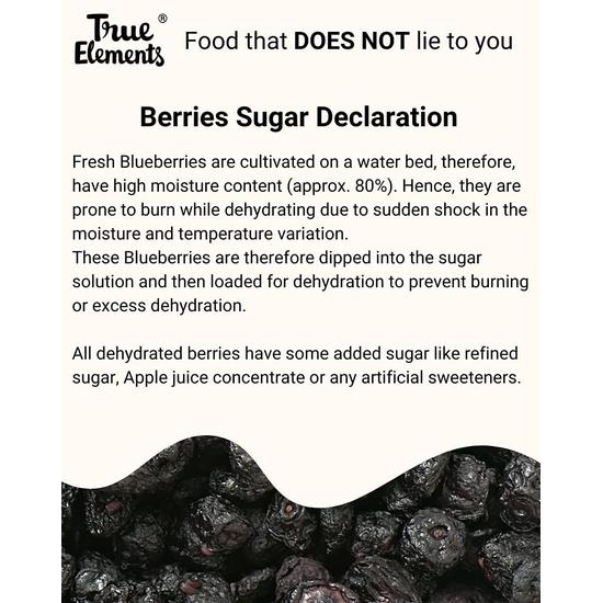True Elements Dried Blueberries 125g – Naturally Sun-Dried, No Refined Sugar