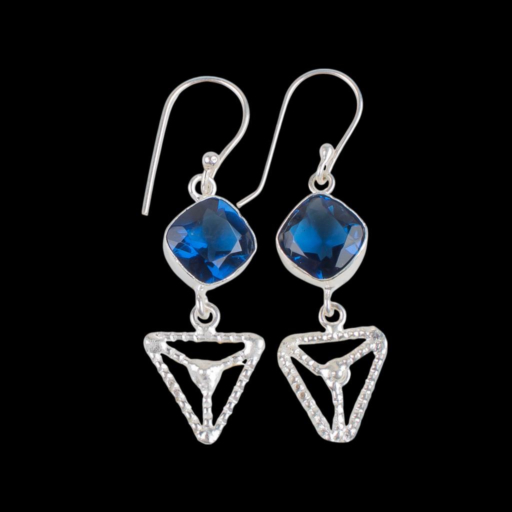 London Blue Topaz Gemstone 925 Sterling Silver Jewelry Handmade Earrings 2.00" EE-45-3