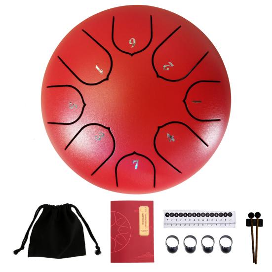 8 Notes 6 Inches Tongue Tank Panda Drum Steel Percussion with Bag and Mallets for Adult Kids Beginner Pros