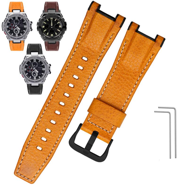 

Полотно Шкіряний Ремінець для Годинника Для Casio GST-B100 S130 W300GL 400G W330 GST-W120L s120 W130L S100 Серії Чоловічий Модифікований Ремінець 26мм 26mm