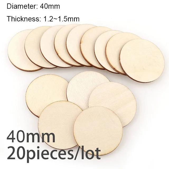 New Diameter 1-10CM Natural Unfinished Round Wood Slices Circles Discs for DIY Craft Kids Christmas Painting Toys Ornament Decor