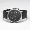 Salvatore Marra and Stainless Steel Black and Analog Quartz Dual Business and Leather SSBK Men's Women's Watch, Silver, Movement, Time, Casual, Strap,