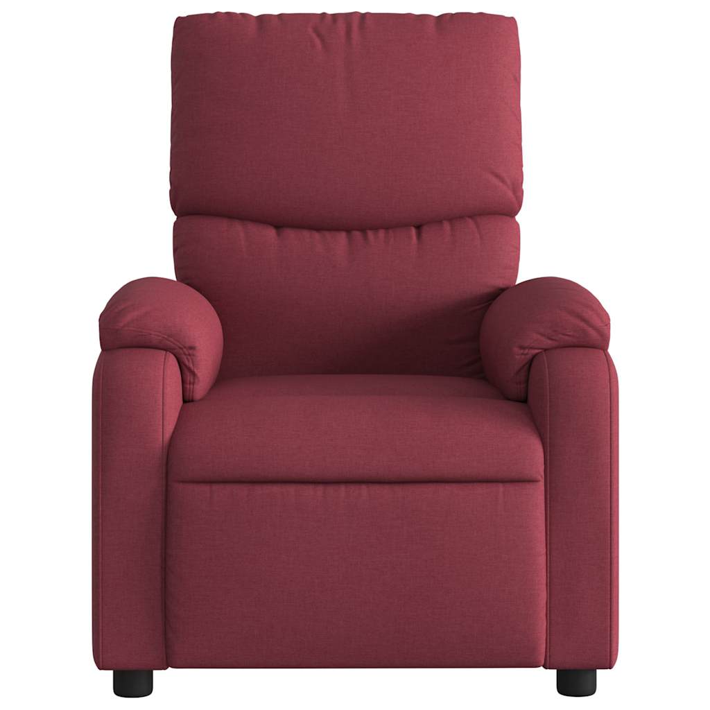 Electric Recliner Chair Burgundy Fabric