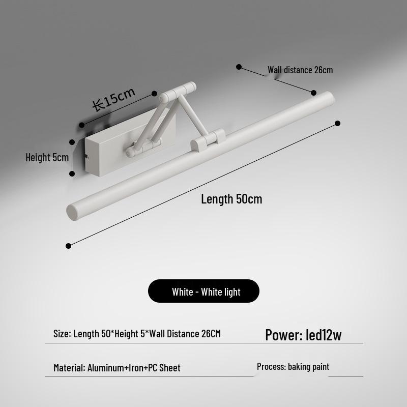 LED Vanity Mirror Light: Drill-Free Installation for Bathroom or Dressing Table Cabinets