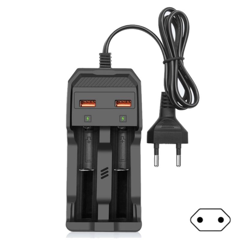 

18650 Battery Charger 2 Bay Battery Charger with USB Port for Rechargeable Batteries 26650/21700/18650/18500/16340
