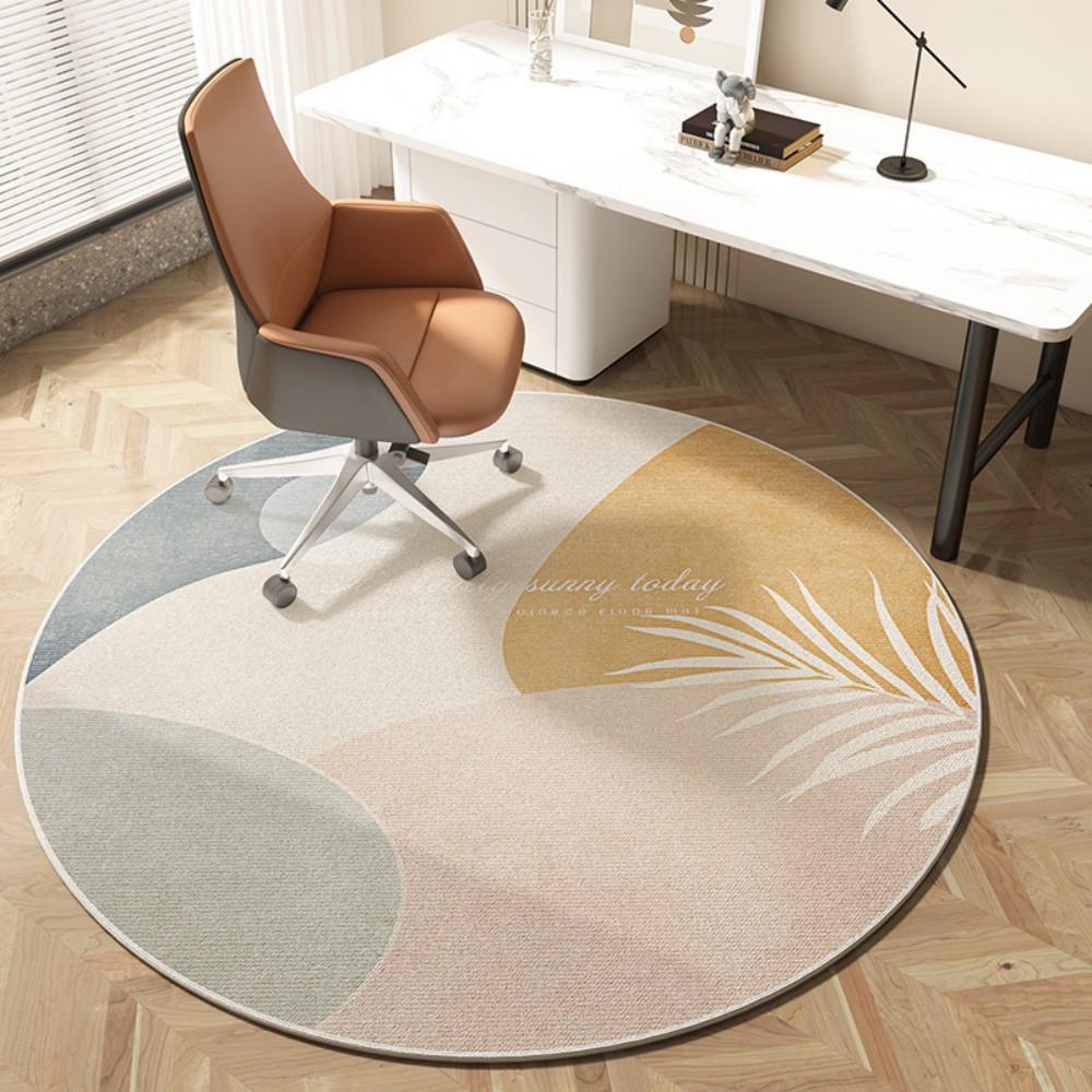 Modern Minimalist Round Rug Study Office Chair Mat Bedroom Living Room Artistic Wear Resistant Printed Rug Home Decor