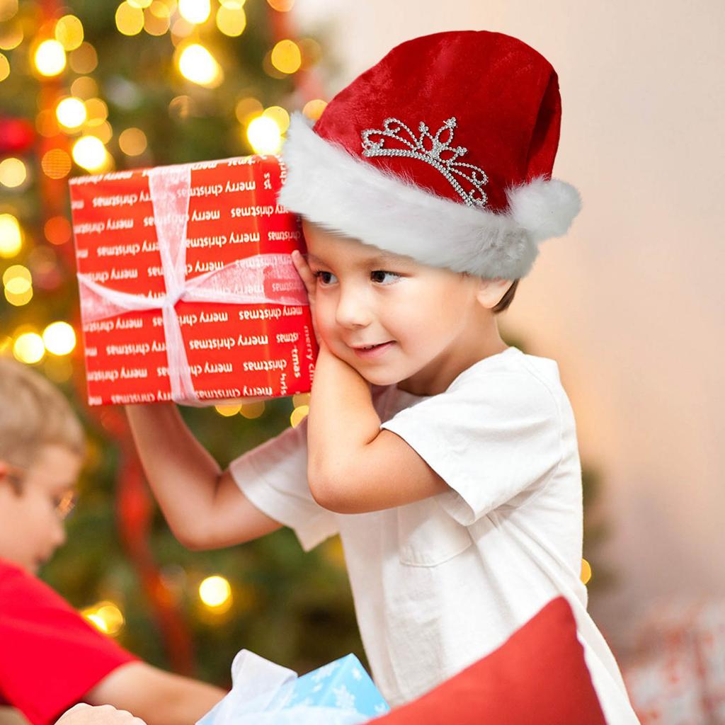 Christmas Decorations Holiday Costumes Dress Up Adult Crown Christmas Plush Hat