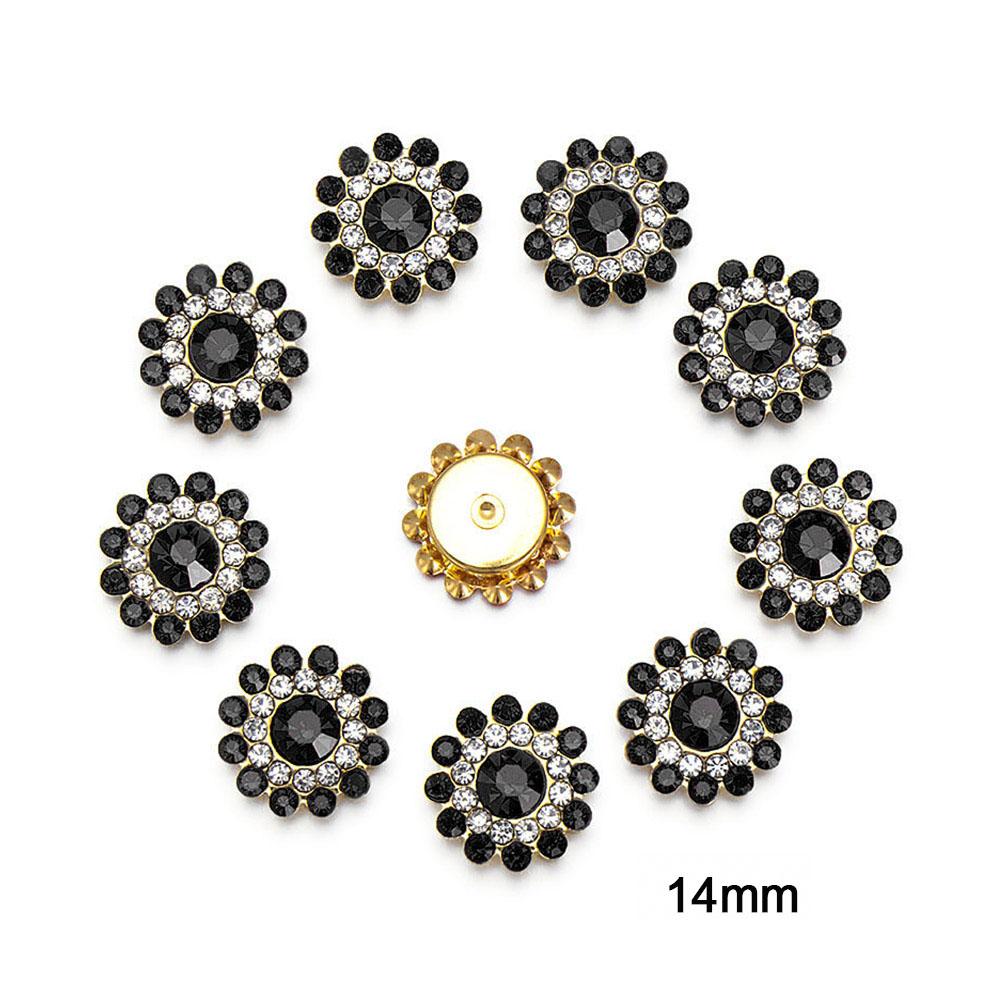 10PCS 16mm Rhinestone Snowflake Buttons DIY Craft Flatback Plating Pearl Buckle Clothing Decoration Hairpin Accessories