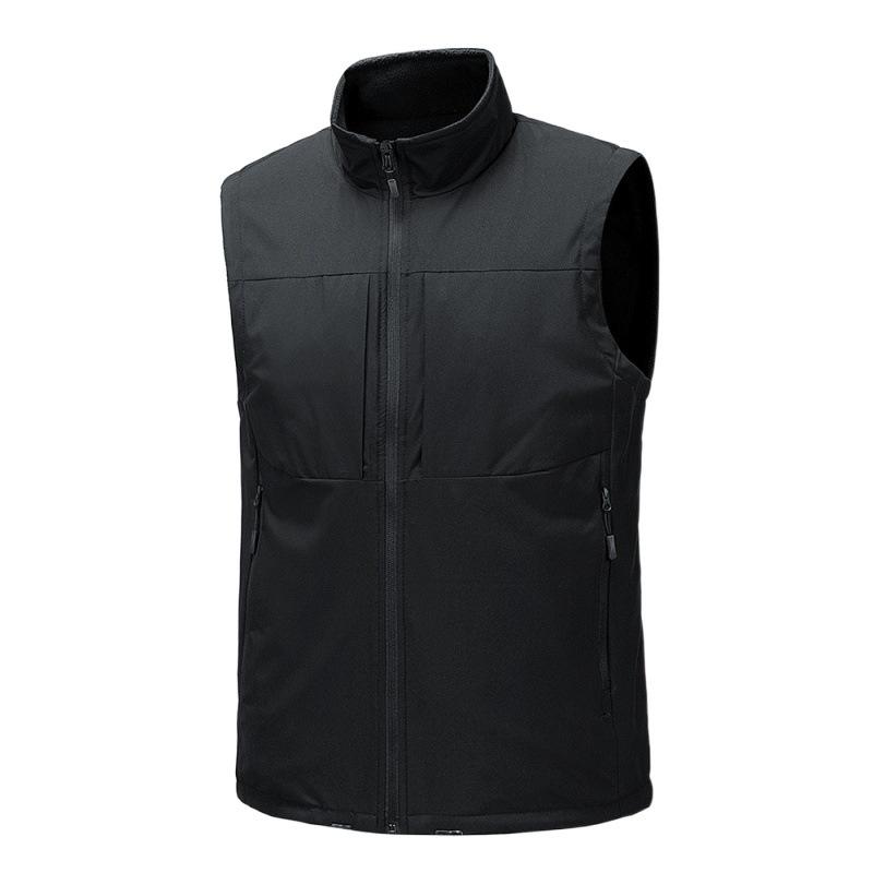 Autumn and Winter Men's Fleece Vest with Fleece To Keep Warm and Casual Vest, Wear Multi-pocket Vest On Both Sides As A Base