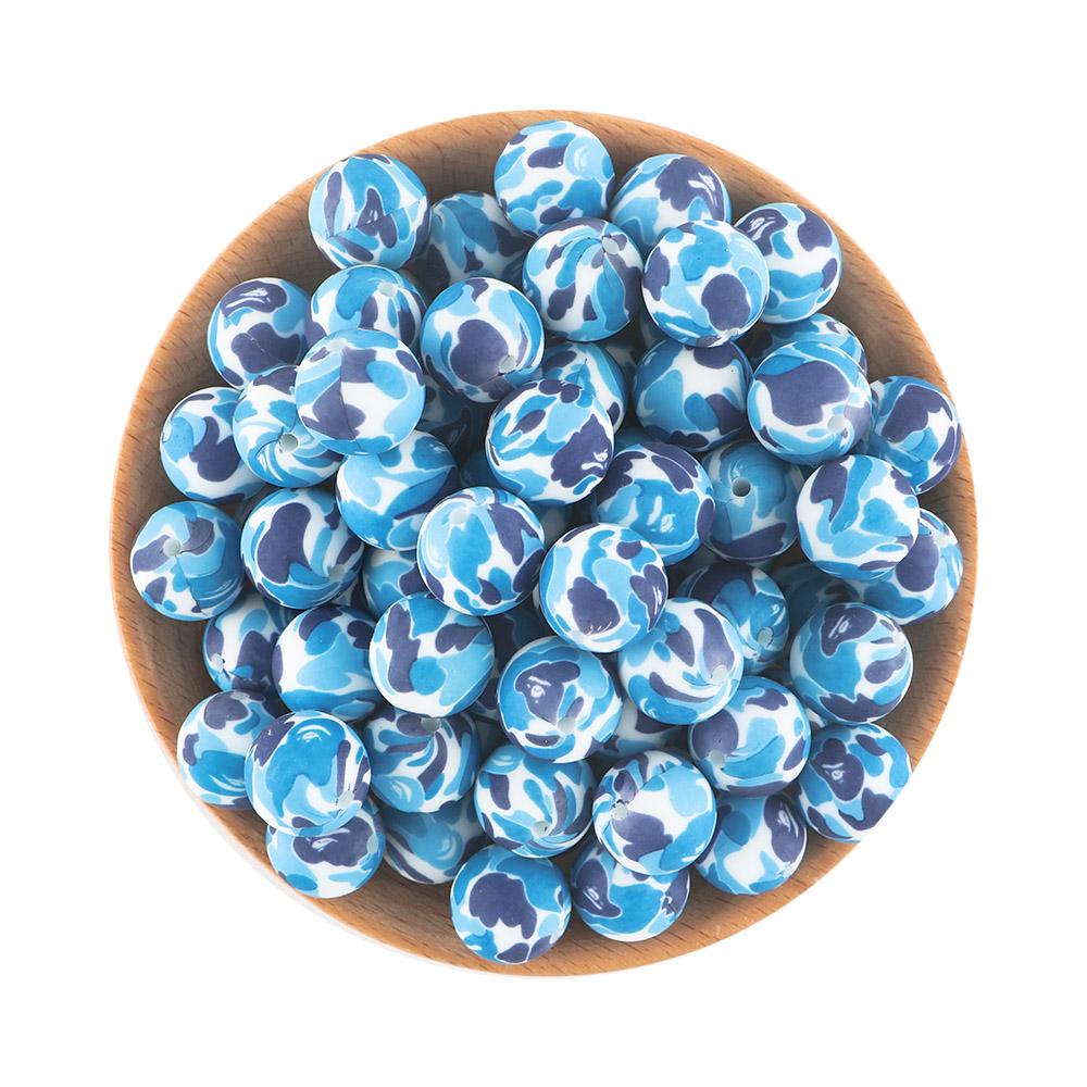 15MM Leopard Silicone Printed Beads 20pcs For Making DIY Jewelry Accessories Bracelet Necklace Making