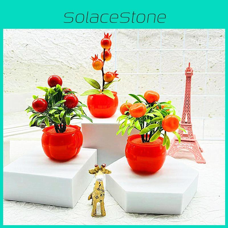 Fake Potted Fruit Bonsai With Plastic Material For Home Decor And Tabletop Display