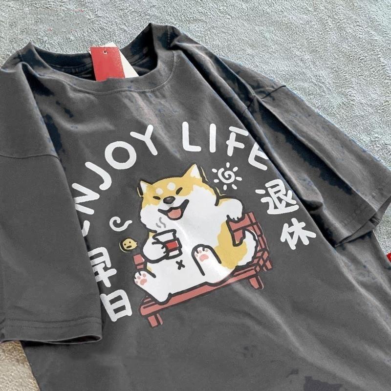 Cotton Short Sleeved T-shirt For Men And Women New Summer Fun Simple And Niche Clothing Round Neck Clothes 5XL