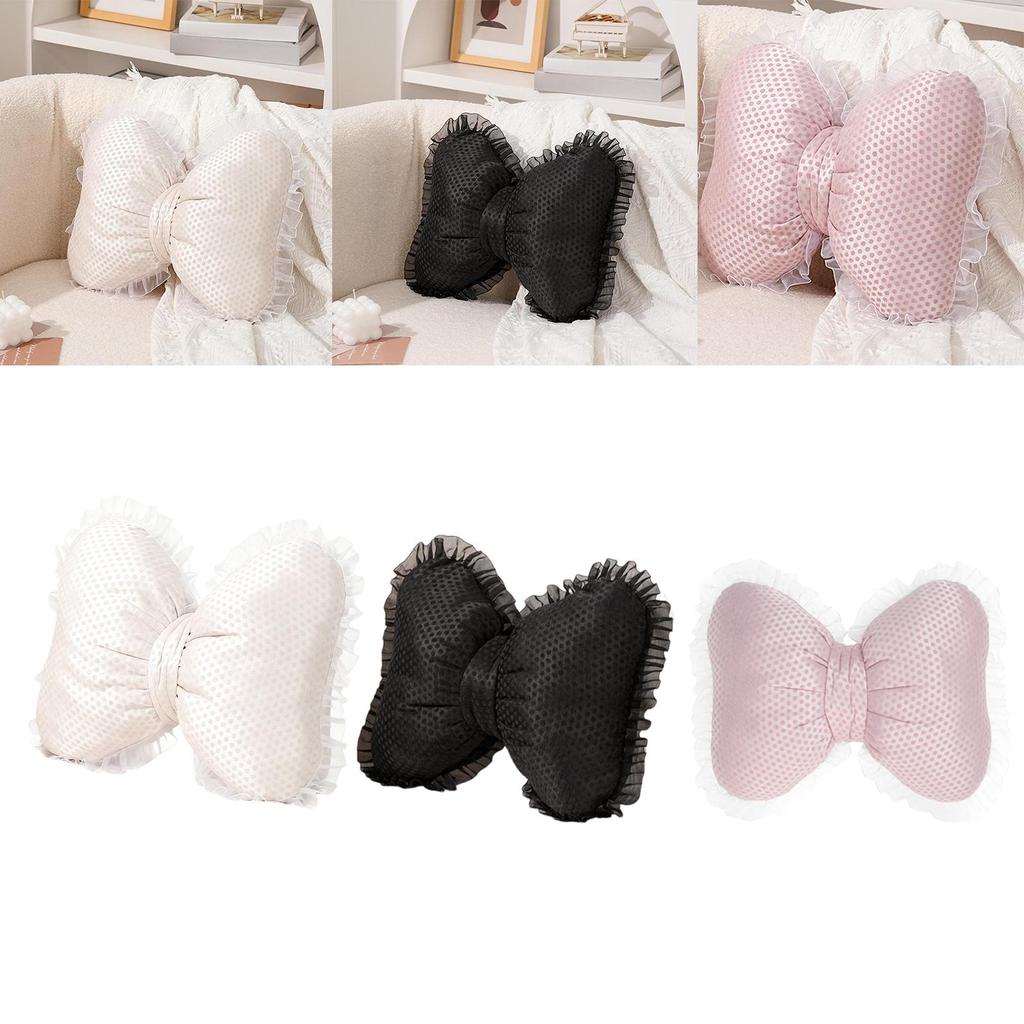 Bowknot Shaped Cushion Breathable Plush Pillow Decorative Cushion Cover for Sofa Bedside Chair Cushion Home Ornament