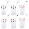 1-6pcs 300ml Strawberry Coffee Mugs Cute Glass Cup with Straw Creative Transparent Water Drinking Student Milk Gift Drinkware