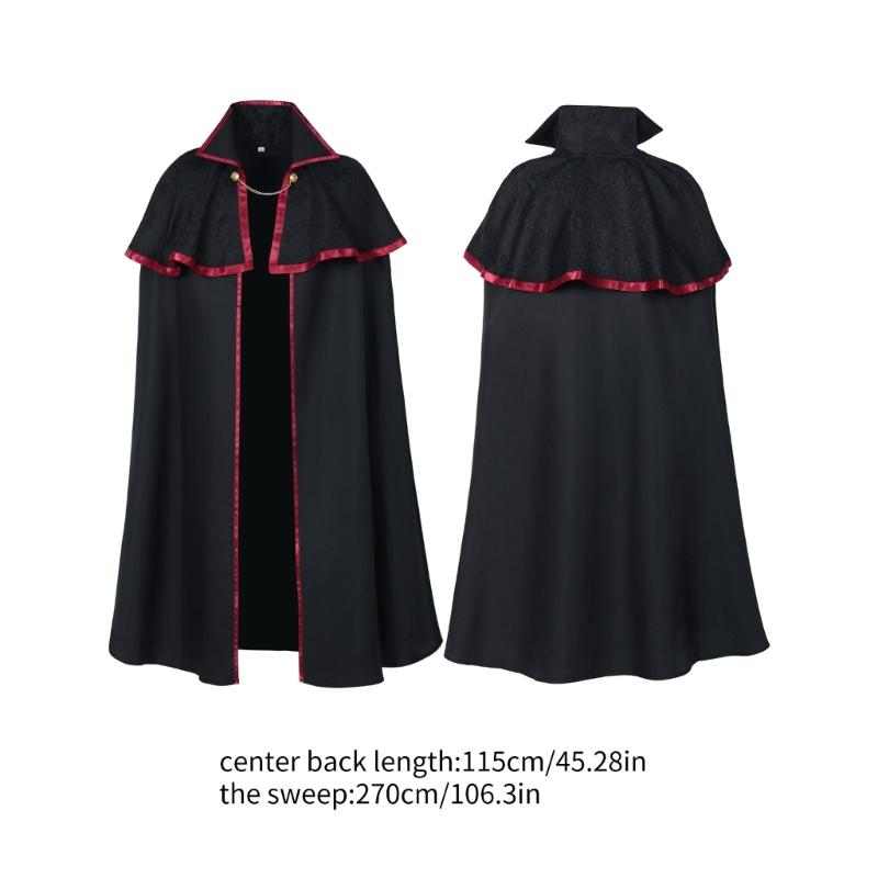 Medieval Cape with Chain Halloween Costumes Cape Vampires Cape Long Cape Halloween Cloak for Carnivals Party